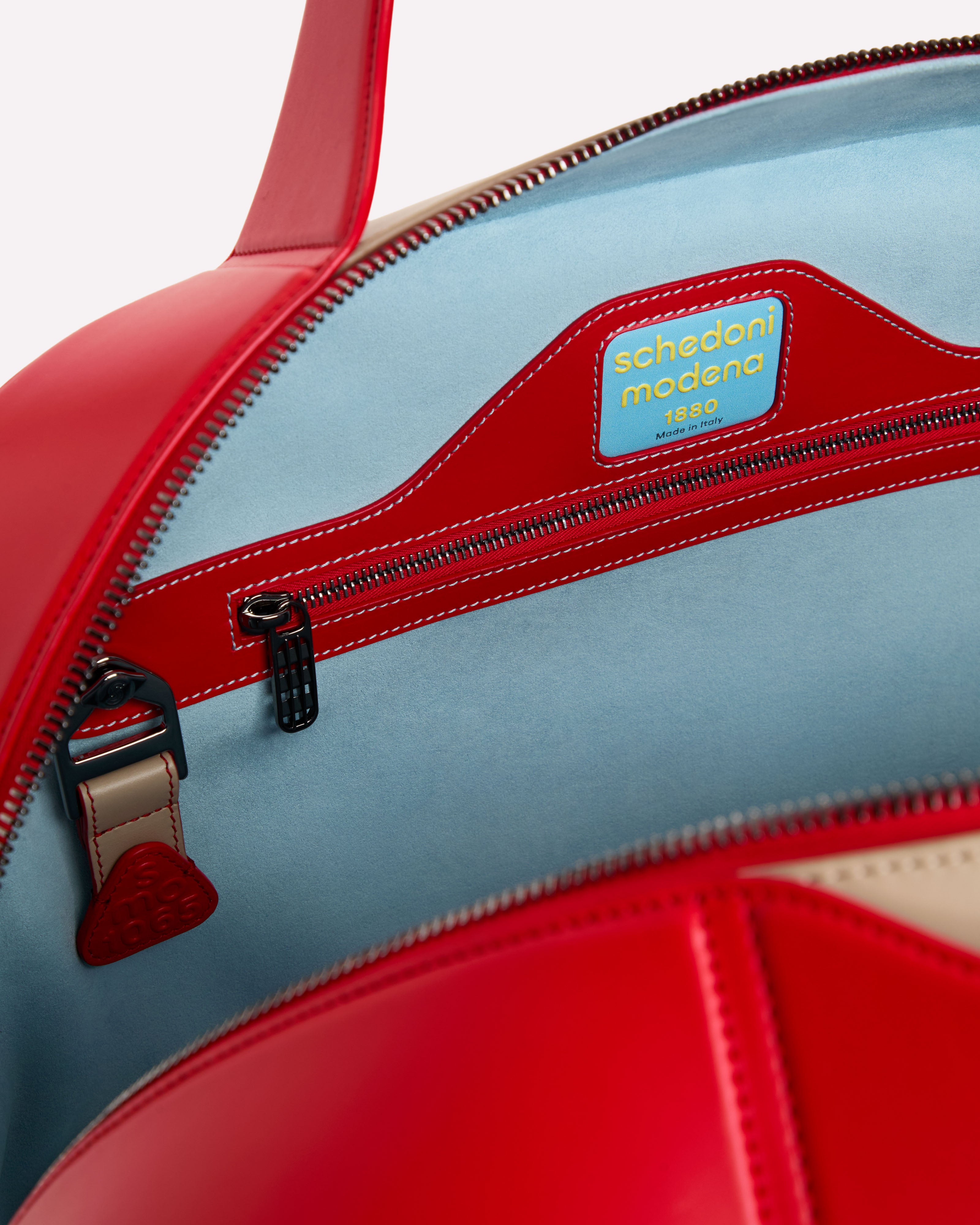 Futa Long Handle Weekender Taupe & Papavero - Interior