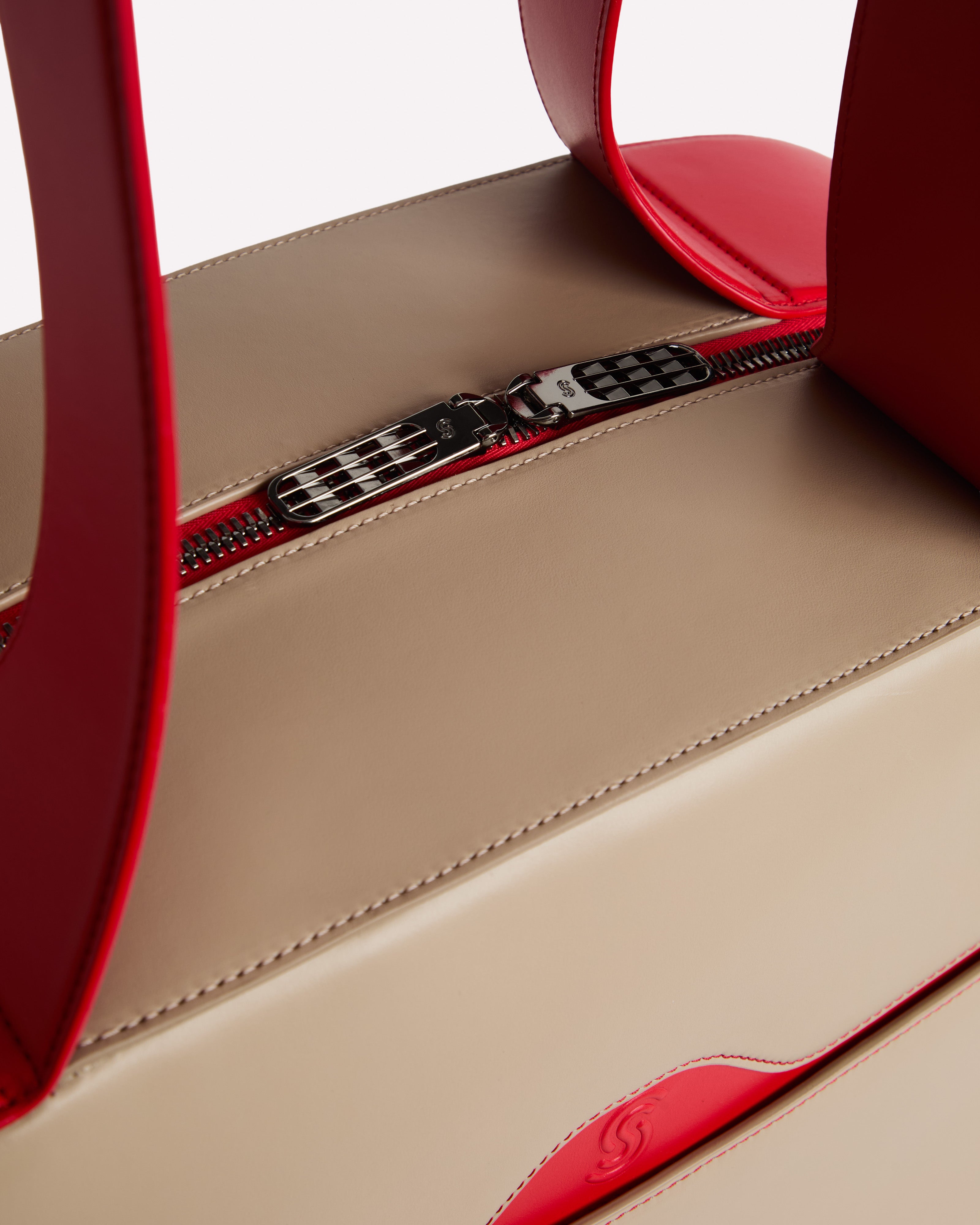 Futa Long Handle Weekender Taupe & Papavero - Zipper