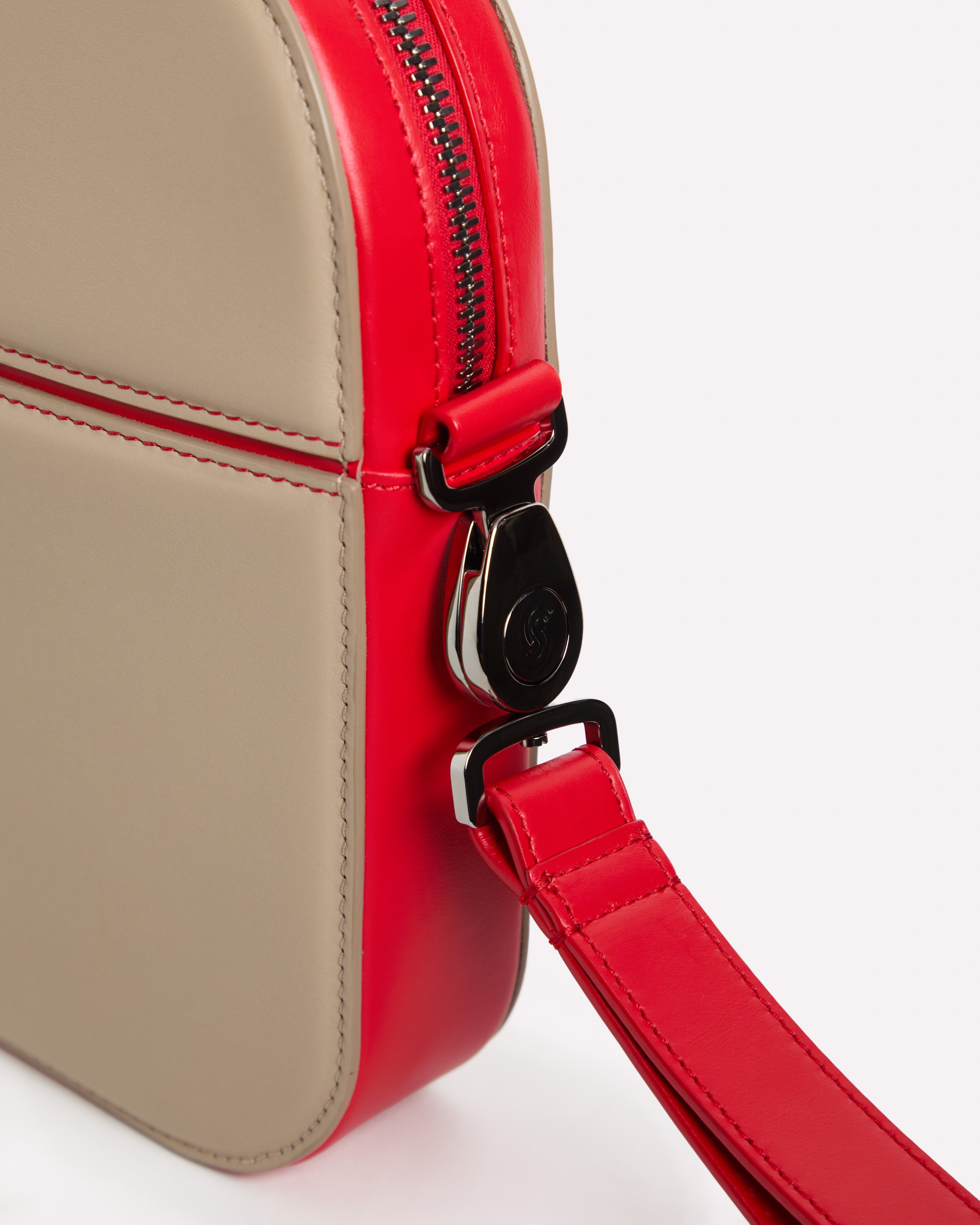 Gargano Pouch Bag Taupe & Papavero - Hardware