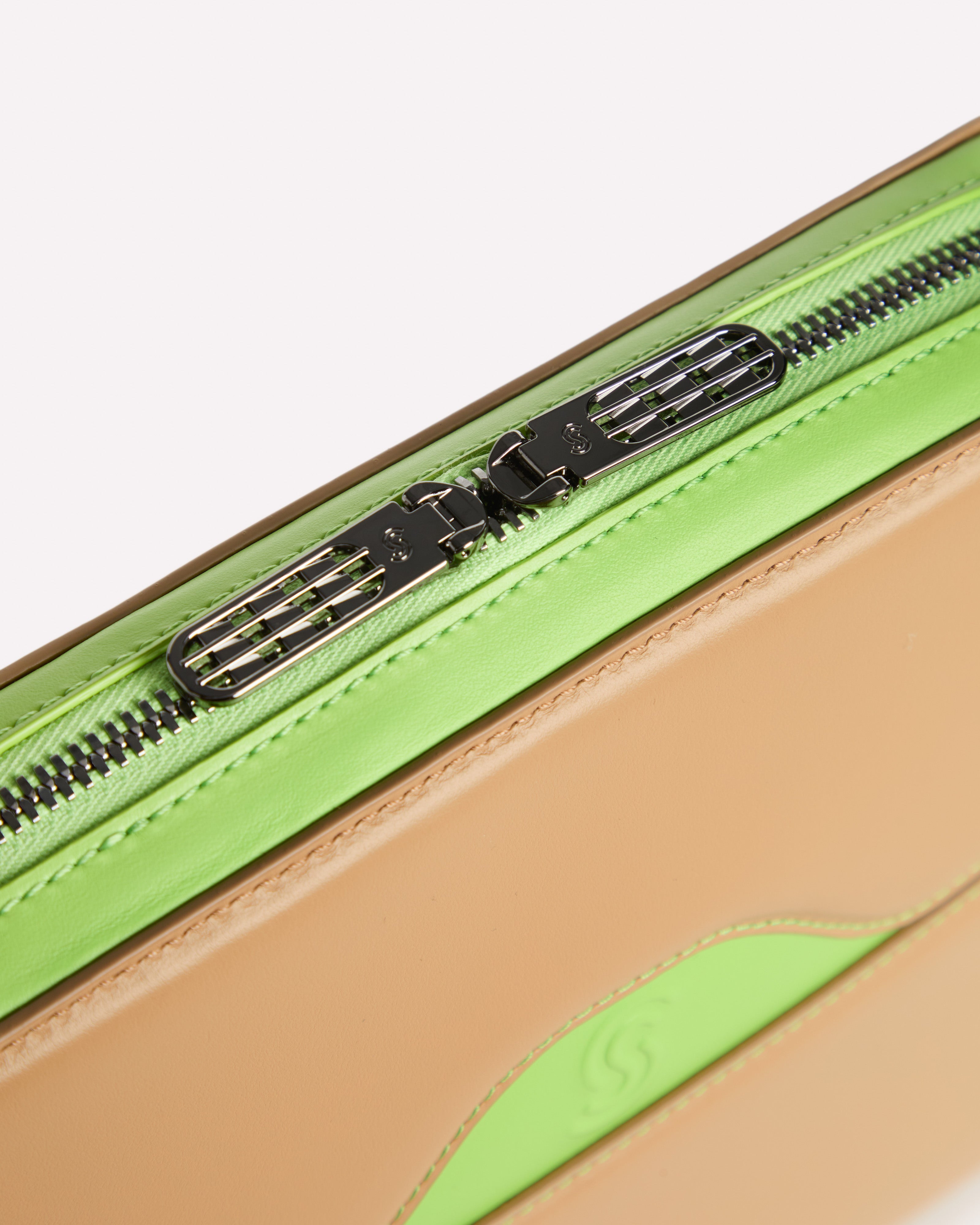 Gargano Pouch Bag Ecru & Erba - Zipper