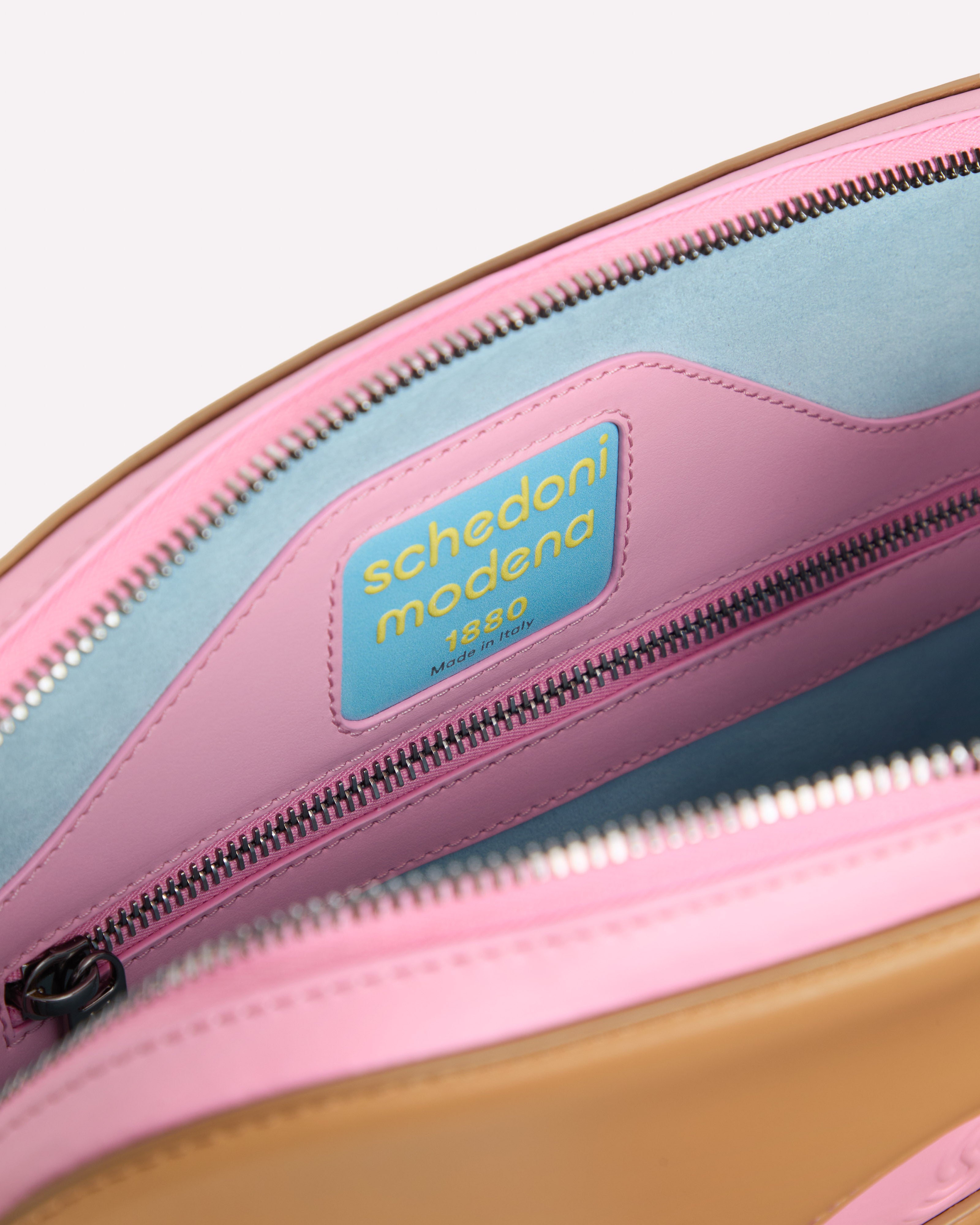 Gargano Pouch Bag Ecru & Baby Pink - Interior