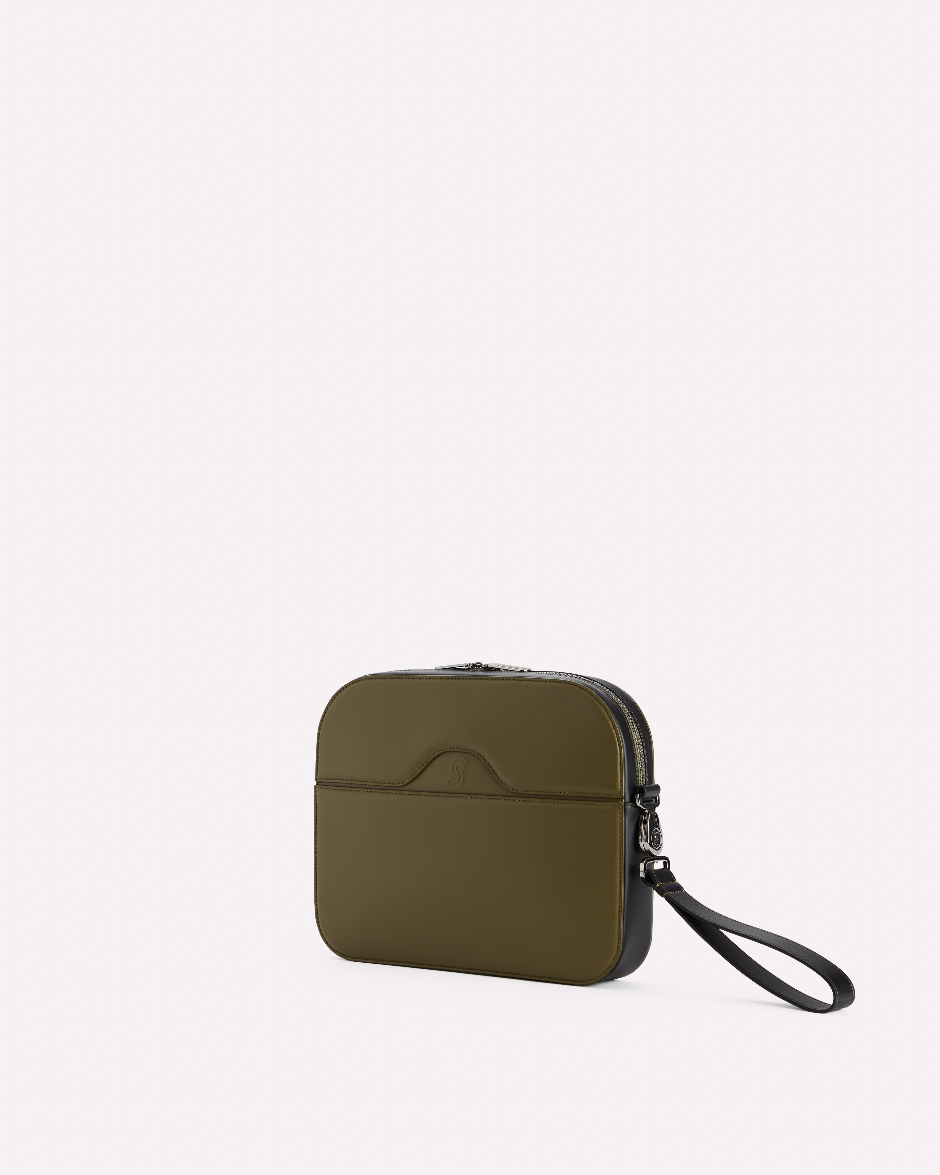 Gargano Pouch Bag Khaky & Nero - Side