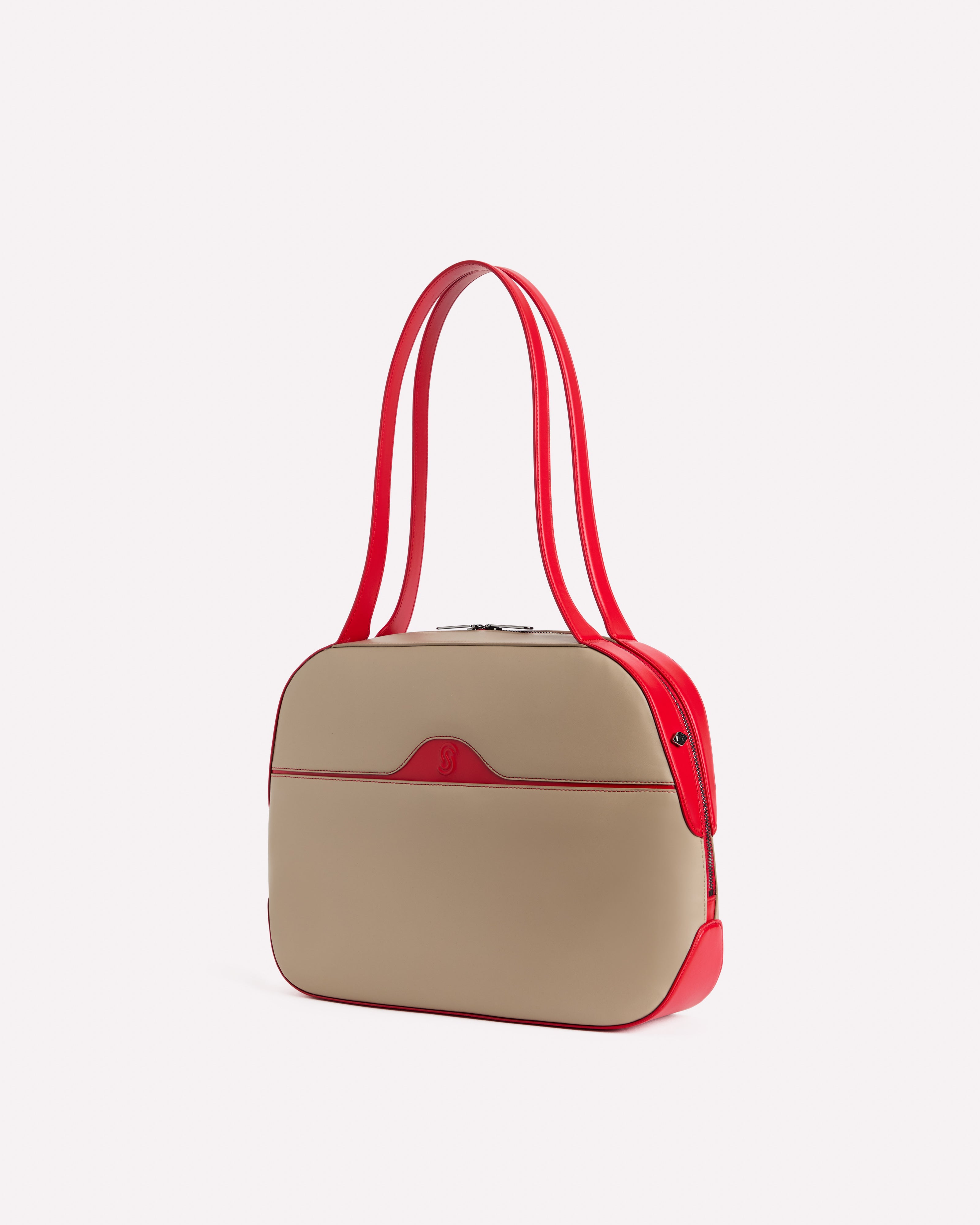 Langhe Business Bag Taupe & Papavero - Side