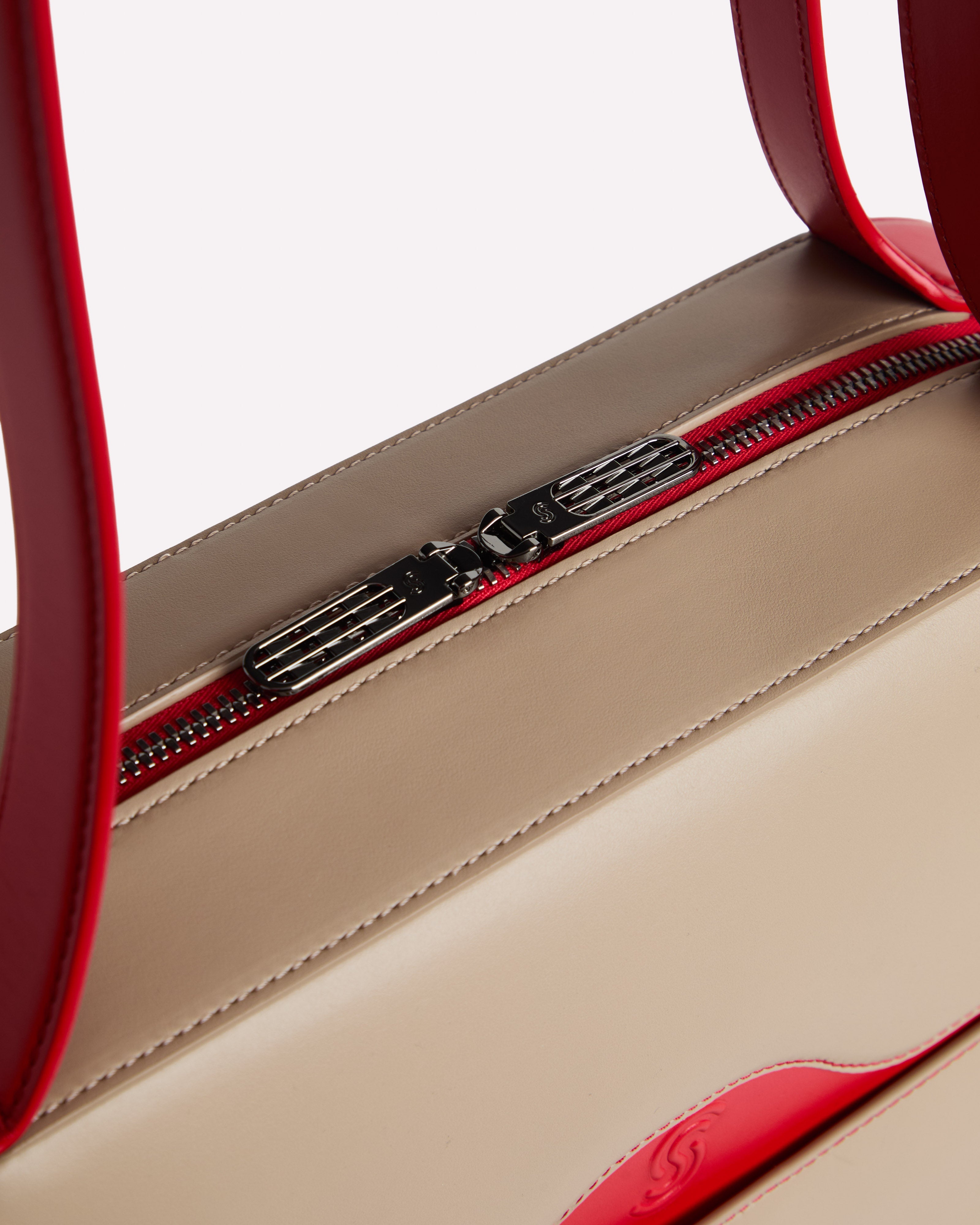 Langhe Business Bag Taupe & Papavero - Zipper