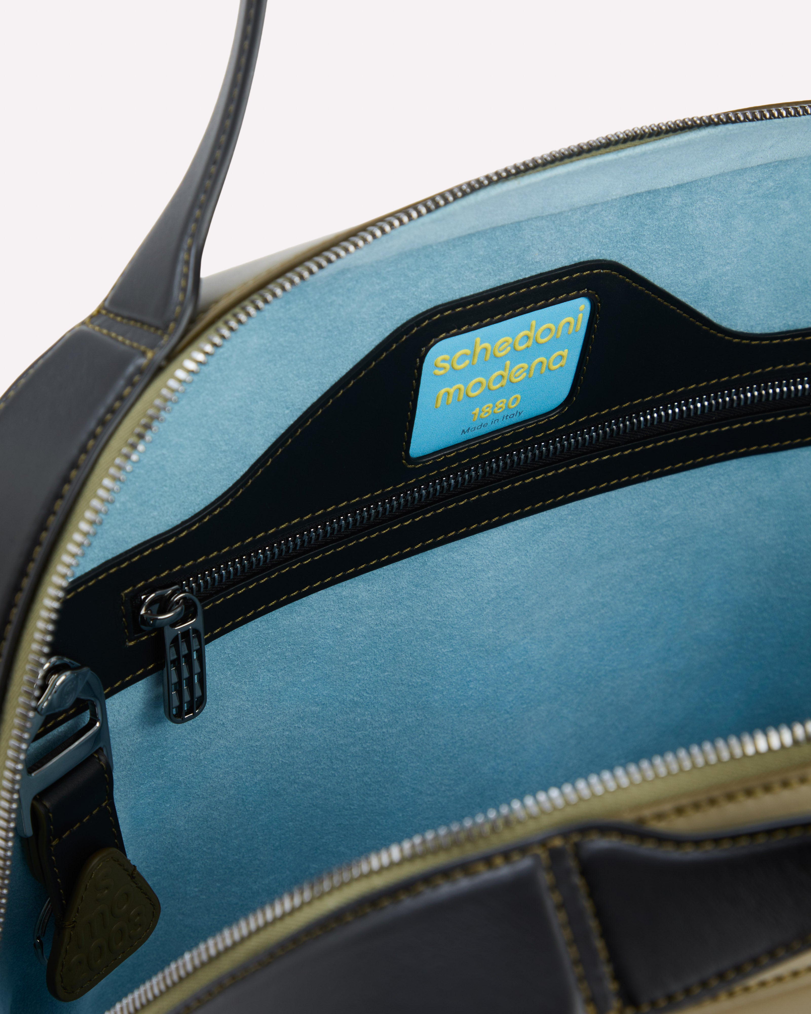 Langhe Business Bag Khaky & Nero - Interior