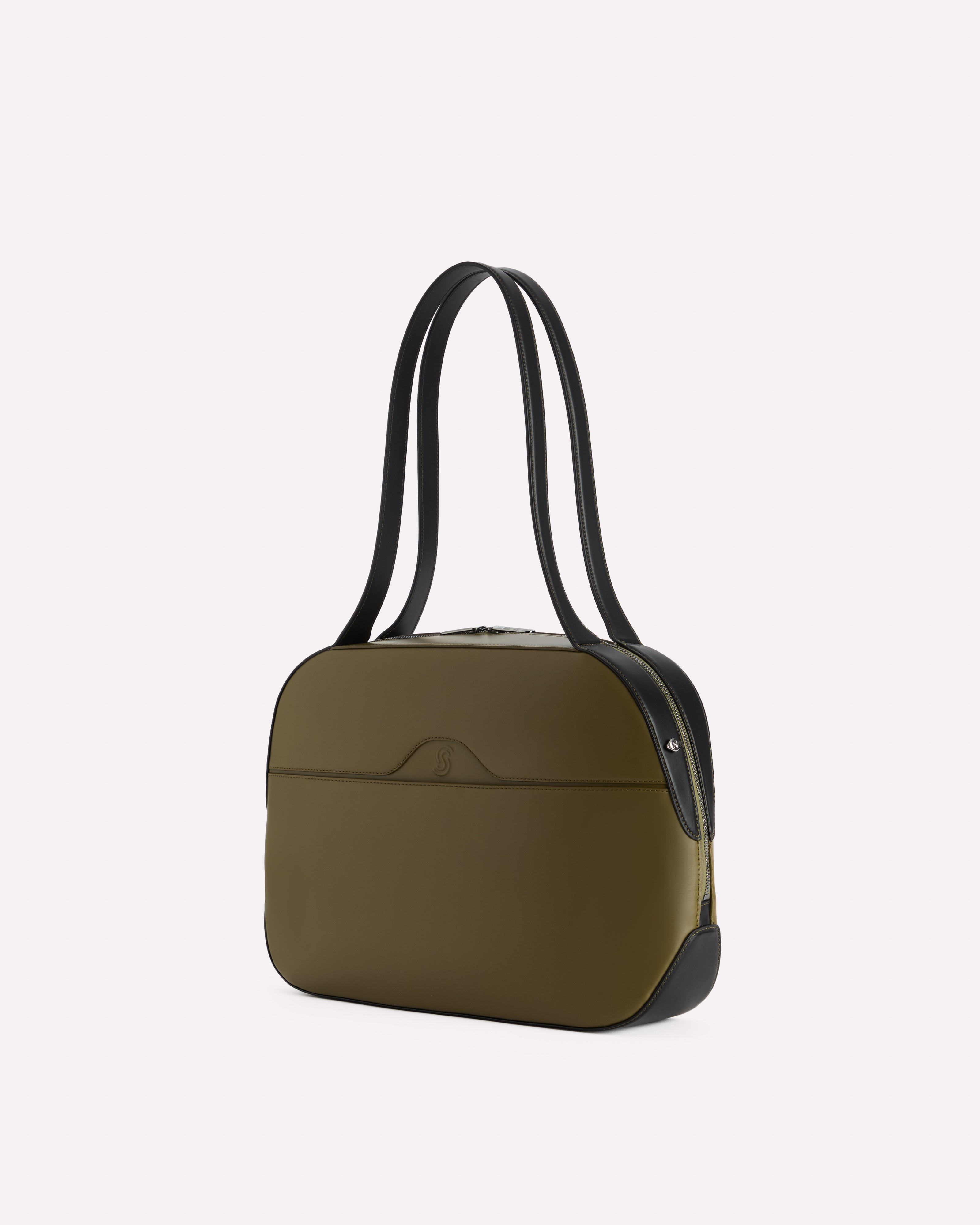 Langhe Business Bag Khaky & Nero - Side