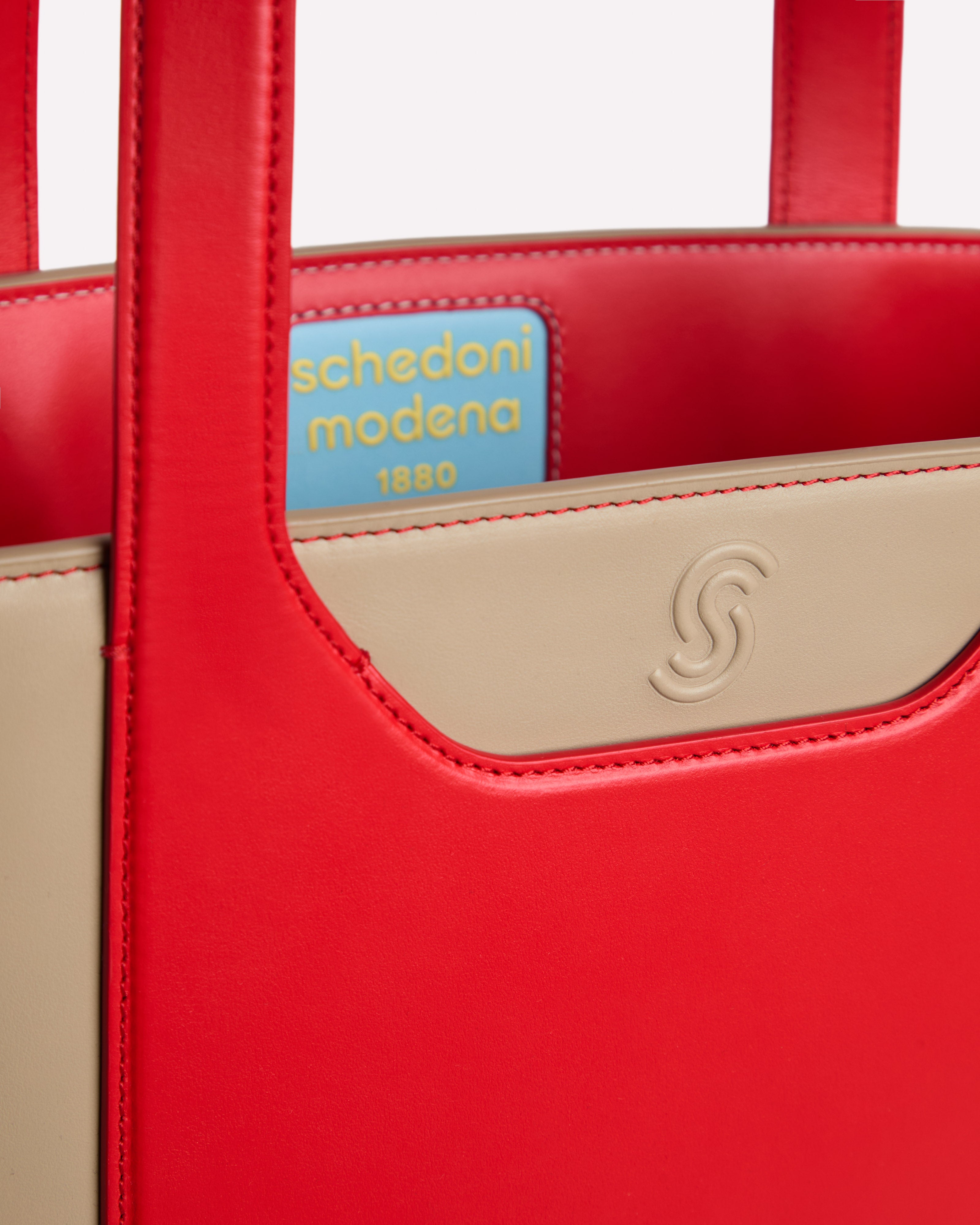 Chianti Tote Bag Taupe & Papavero - Interior2