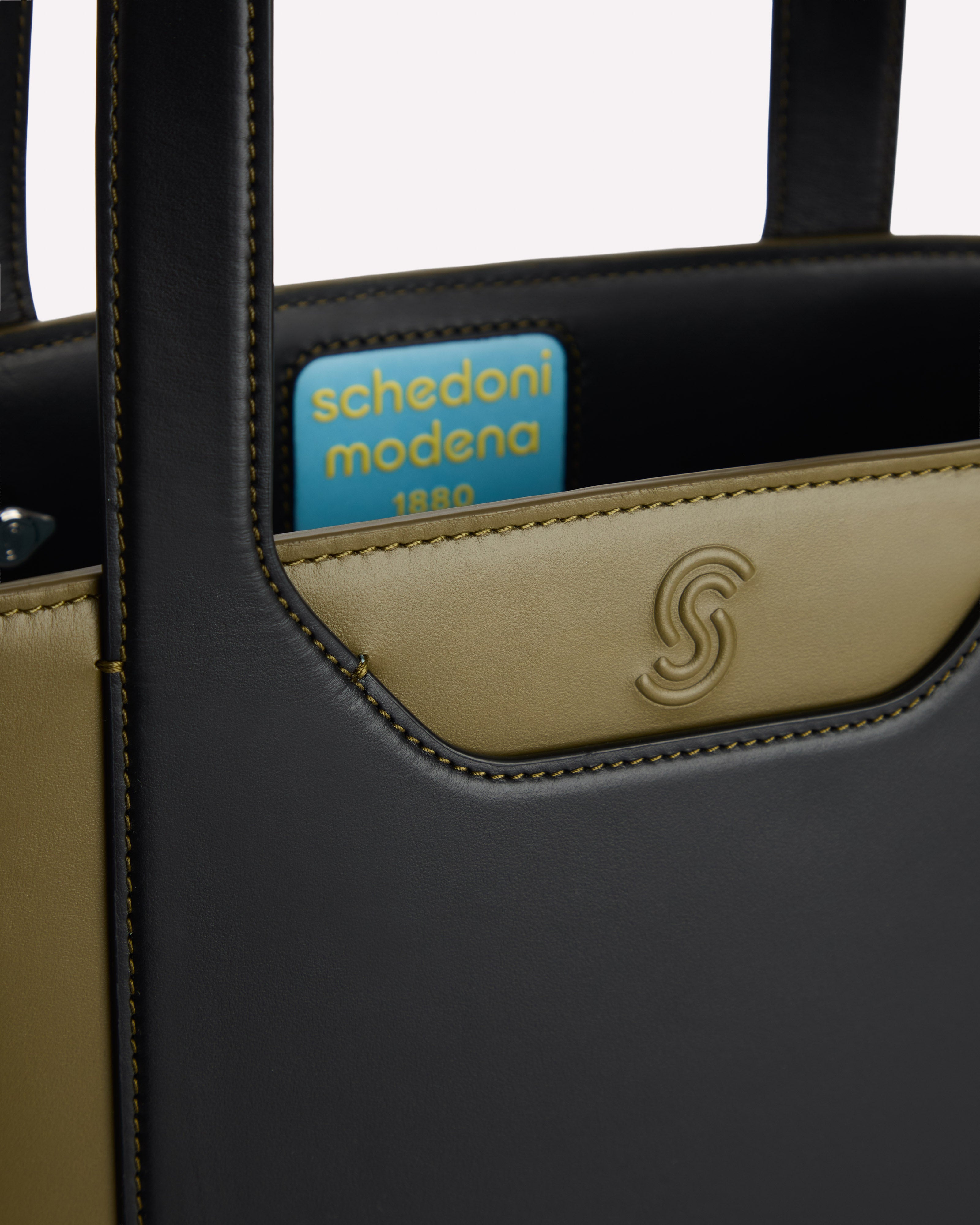 Chianti Tote Bag Khaky & Nero - Logo