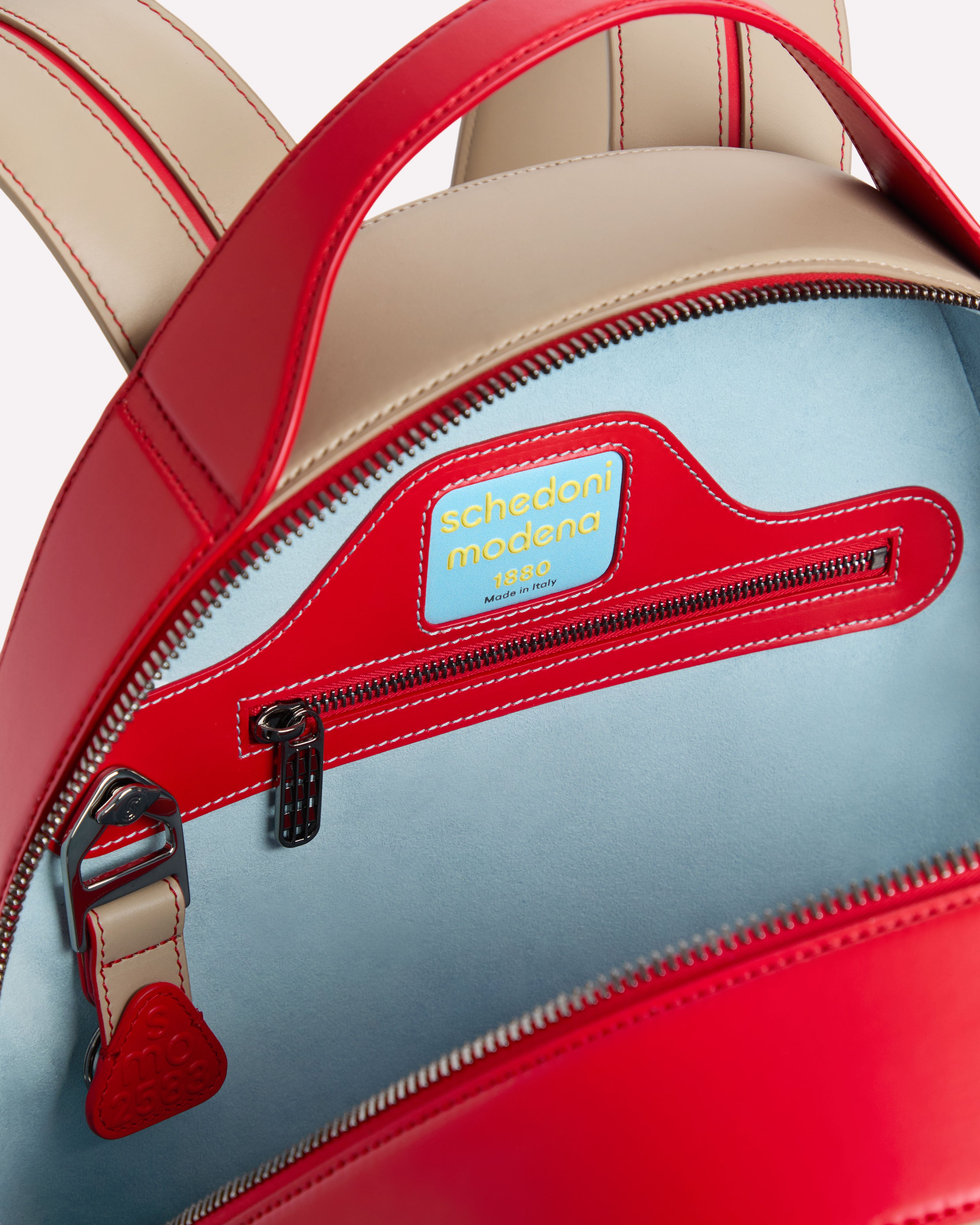 Bellagio Backpack Taupe & Papavero - Interior