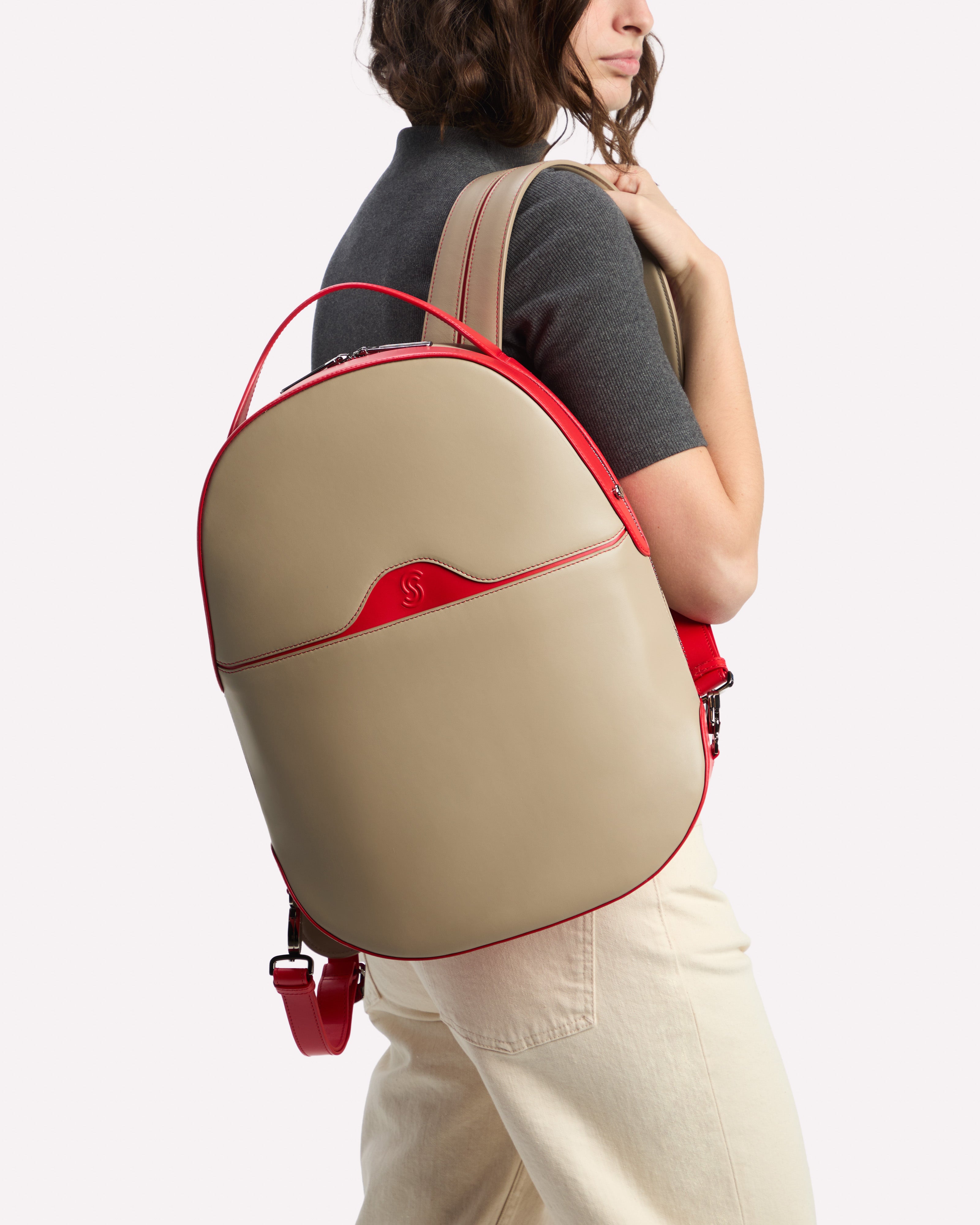 Bellagio Backpack Taupe & Papavero - Model1